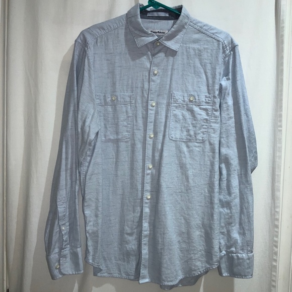 Tommy Bahama button front shirt Sz M button chest pockets long sleeve cotton - Picture 1 of 7